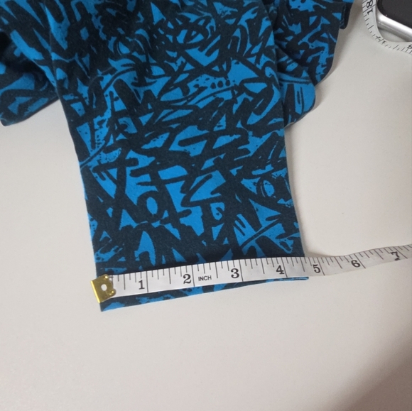 "I WANT MY ZUMBA" CROPPED HAREM "SPICY" DANCE PANTS SMALL BLUE BLACK GRAFFITI - Picture 6 of 10